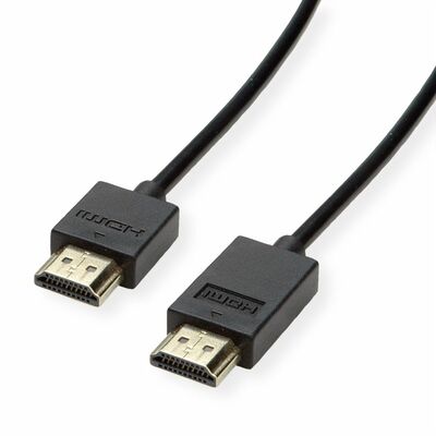 Kábel HDMI M/M 1m, Ultra High Speed+Eth, 4K@60Hz, HDMI 2.0, G, čierny, jednosmerný, Aktívny, Slim