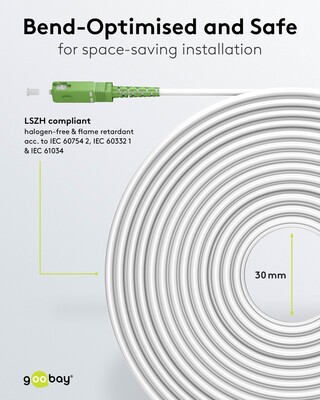Fiber kábel SC/APC-SC/APC, 25m Simplex OS2(9/125µm), LSOH, 3mm, Kábel pre Orange a Magio, biely