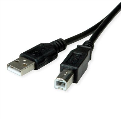 Kábel USB 2.0 A-B M/M 1.8m, High Speed, čierny, Roline Recycled Material