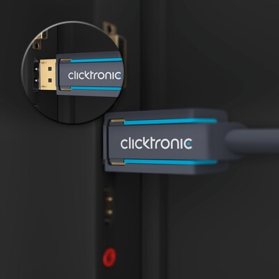 Kábel DisplayPort M/M 5m, 4K@60Hz, DP v1.2, 21.6Gbit/s, modrý, pozl. konektor, ClickTronic