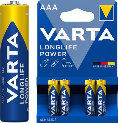 Batéria VARTA Longlife Power Alkalická AAA (4ks) 1.5V (LR03) 4BL