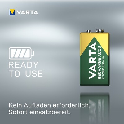 Batéria VARTA RTU nabíjacia 9V 200mAh NiMH (6HR61 56722) 1BL