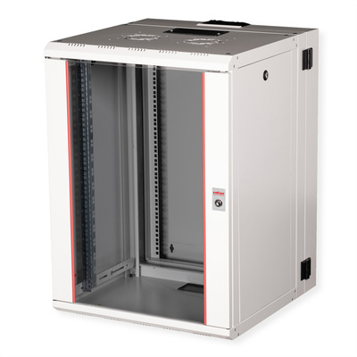 19" Rack na stenu 16U, sivý, 818x600x600mm (HxWxD), RAL7035, PRO, otočný (2-dielny)