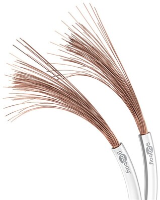 Reproduktorový kábel audio 2x0.75mm², 100m, meď, OFC (99,9% oxygen-free copper), biely
