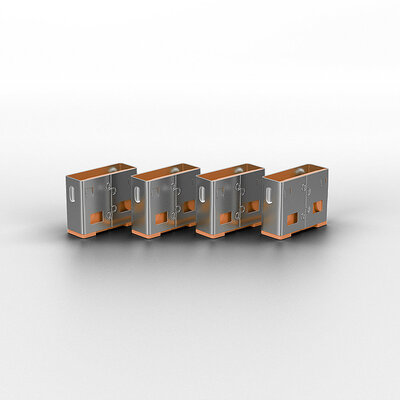 USB Port Blocker bez kľúča, 10x zámok USB-A, oranžový