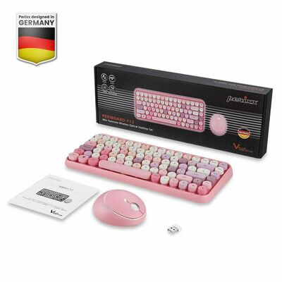 Klávesnica + myš Perixx USB mini, PERIDUO-713, DE layout, ružová