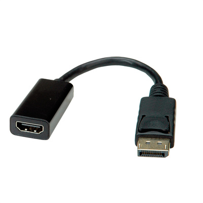 Adaptér DisplayPort na HDMI M/F, 2K@60Hz (DP 1.2, HDMI 1.4), 15cm, čierny