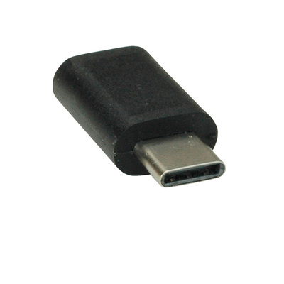 Adaptér USB 3.2 Gen 2, C-Micro-B (2.0) M/F, 480Mbps, priamy, čierny