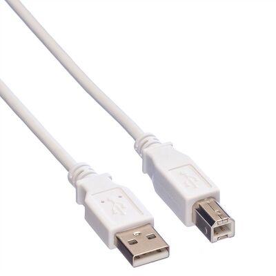 Kábel USB 2.0 A-B M/M 3m, High Speed, biely