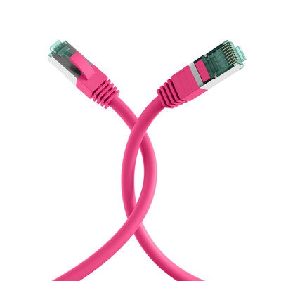 S/FTP (PiMF) Patchkábel LSOH 5m cat.6a, magenta, Cu