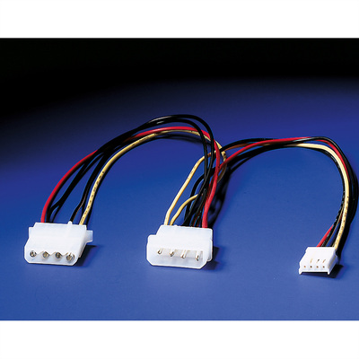 Kábel napájací interný 5.25" Molex+3.5" Floppy "Y" rozdvojka, 0.3m