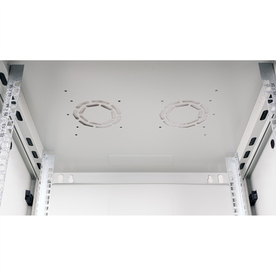 19" Rack na stenu 9U, sivý, 512x600x600mm (HxWxD), odnímateľné bočnice