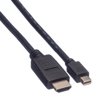 Kábel DisplayPort mini na HDMI M/M 2m, jednosmerný, max. 1920x1200@60Hz, čierny