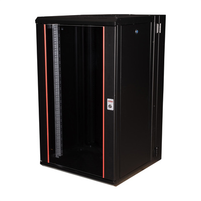 19" Rack na stenu 20U, čierny, 996x600x600mm (HxWxD), RAL9005, PRO, otočný (2-dielny)