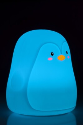 Nočná LED lampa "Tučniak", rôzne režimy svietenia, RGB farby, nabíjacia (USB C)