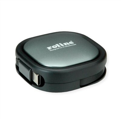 Kábel USB 2.0 Typ C CM/CM 1.2m, High Speed, Power Delivery 60w 20V3A, čierny, samonavíjací