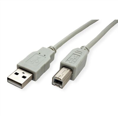 Kábel USB 2.0 A-B M/M 0.8m, High Speed, béžový
