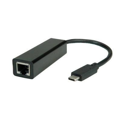 Adaptér USB 3.1 Typ C na RJ45 (Gigabit Ethernet), 10cm, čierny