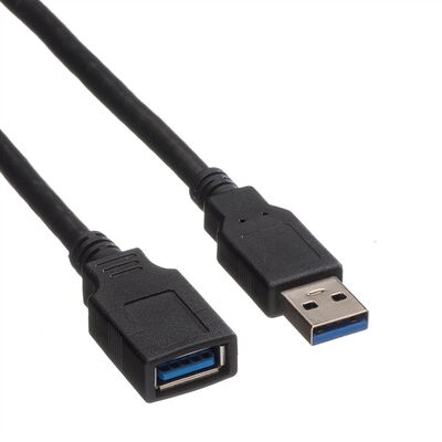 Kábel USB 3.2 Gen 1, A-A M/F 0.8m, 5Gbps, predlžovací, čierny