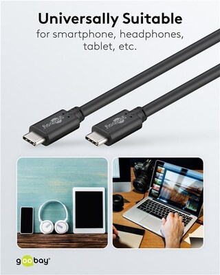 Kábel USB 3.2 Gen 1, Typ C CM/CM 1m, 5Gbps, PD 60w 20V3A, čierny