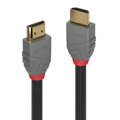 Kábel HDMI M/M 0.5m, High Speed+Eth, 4K@60Hz, HDMI 2.0, 18G, G pozl. kon., čierny, Anthra Line