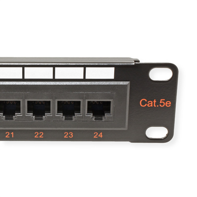 19" Patch panel 24port cat.5e, netienený, 1U, čierny
