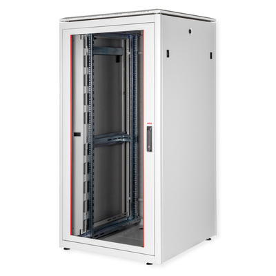 19" Rack na podlahu 32U, 1609x800x800mm (HxWxD), PRO, sklenené dvere, sivý