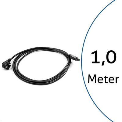 Kábel sieťový 230V, vidlica (CEE7/7) lomená - GST18 (F), 1m, 1.50mm², 16A, čierny