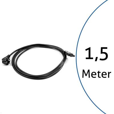 Kábel sieťový 230V, vidlica (CEE7/7) lomená - GST18 (F), 1.5m, 1.50mm², 16A, čierny