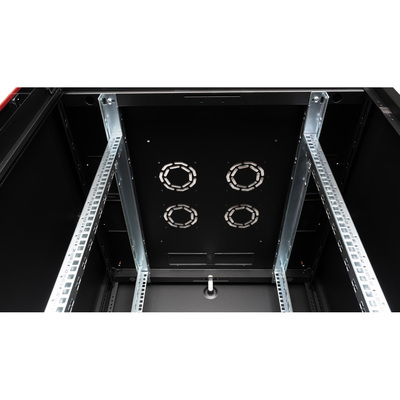 19" Rack na podlahu 32U, 1560x800x800mm (HxWxD), BASIC, sklenené dvere, čierny