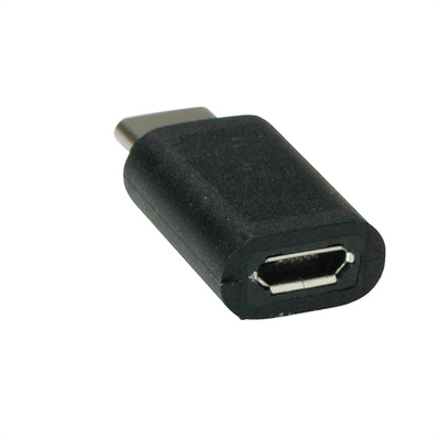 Adaptér USB 3.2 Gen 2, C-Micro-B (2.0) M/F, 480Mbps, priamy, čierny