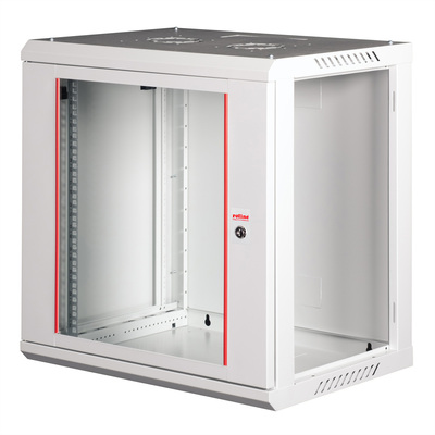 19" Rack na stenu 12U, sivý, 645x600x450mm (HxWxD), odnímateľné bočnice