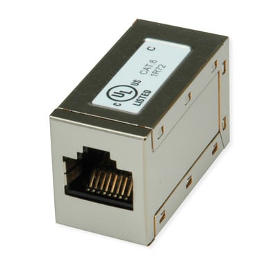 Spojka RJ45, cat.6, tienená, kovová Gigabit, 25ks/bal