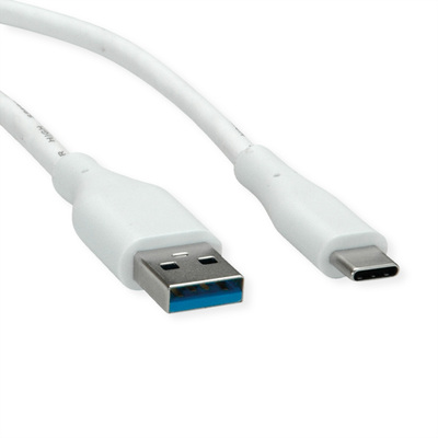 Kábel USB 3.2 Gen 1, AM/CM Typ C 2m, 5Gbps, biely