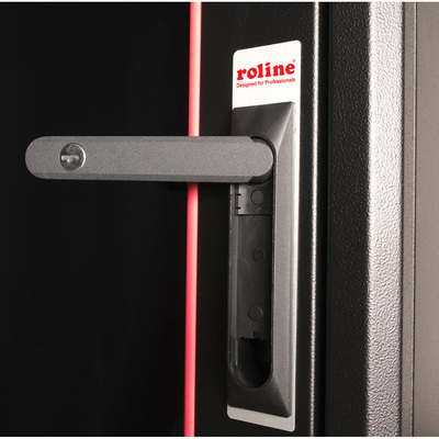 19" Rack na podlahu 32U, 1560x600x600mm (HxWxD), BASIC, sklenené dvere, čierny