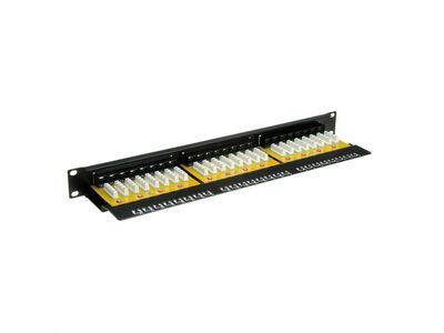 19" Patch panel 24port cat.6, netienený, 1U, čierny