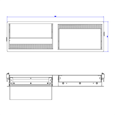 CONI DUO montážny kryt, krátky, 512x151x68mm, oceľ, striebornosivý