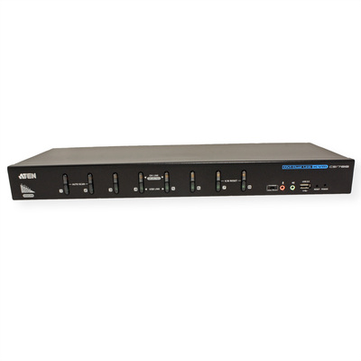 KVM switch/prepínač 8PC, USB, Audio, DVI-D