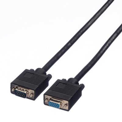Kábel VGA M/F 6m, predlžovací, tienený, čierny