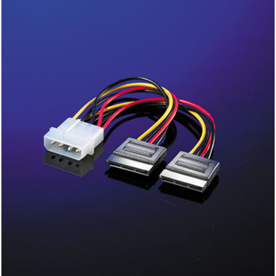 Kábel napájací interný 5,25 Molex M na 2x SATA F