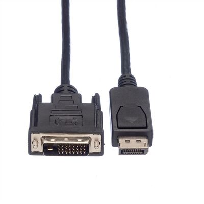 Kábel DisplayPort na DVI-D M/M 1m, jednosmerný, max. 1920x1200@60Hz, čierny
