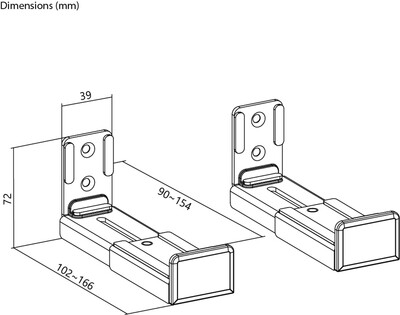 Držiak pre soundbar na stenu, max 15kg, čierny