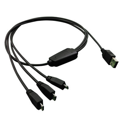 Kábel USB 2.0 A/3xMICRO-B, M/M 0.8m, iba napájanie