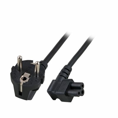 Kábel sieťový 230V pre notebook, vidlica (CEE7/7) lomená - C5 zahnutý, 1.8m, 0.75mm2, 2.5A, čierny