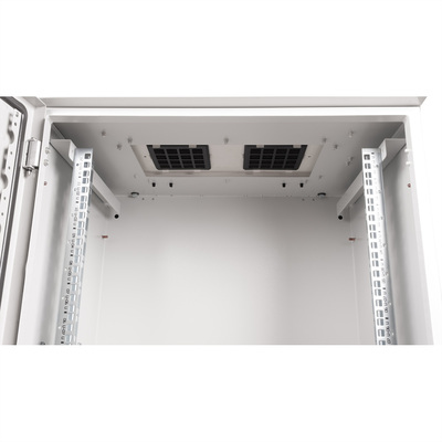 19" Rack na stenu 12U, sivý, 713x600x450mm (HxWxD), RAL7035, IP55, vonkajší, odnímateľné bočnice