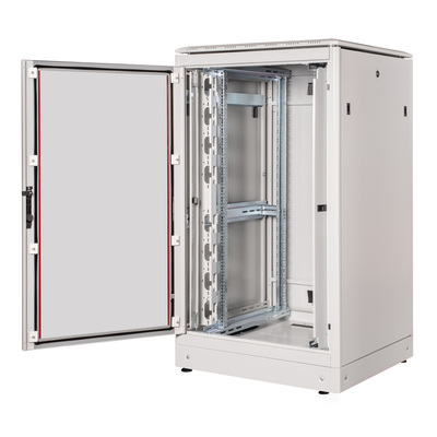 19" Rack na podlahu 26U, 1342x800x800mm (HxWxD), PRO, sklenené dvere, sivý
