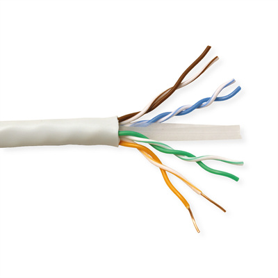 UTP drôt PVC 100m cat.6, CPR Eca, AWG23, 250Mhz, 1000Base-T, sivý, meď, GHMT