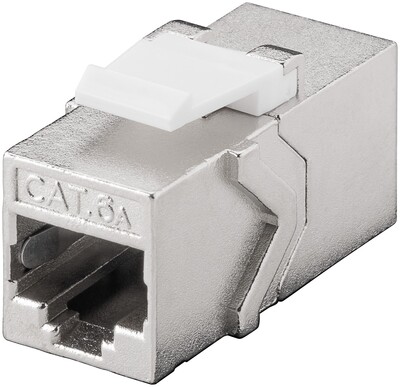 Konektor Keystone cat.6a, tienený, strieborný, SPOJKA RJ45