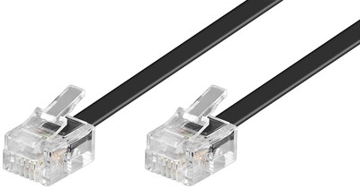 Kábel telefónny RJ11/RJ11, 6m, M/M, čierny