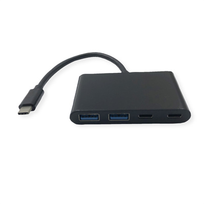 Hub USB 3.2 Gen.2 Typ C, 4 Port, 2x USB C, 2x USB A, 0.19cm, čierny